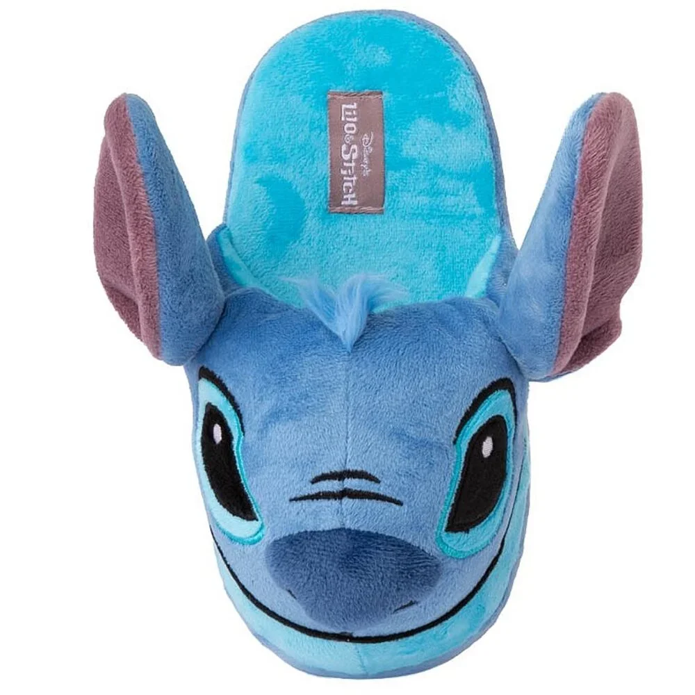 Boys Girls Disney Lilo & STITCH 3D Plush Slippers Size 4/5 Movie Face Scuff NWT
